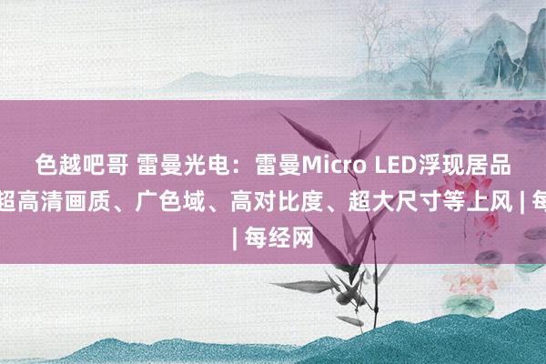 色越吧哥 雷曼光电：雷曼Micro LED浮现居品具备超高清画质、广色域、高对比度、超大尺寸等上风 | 每经网