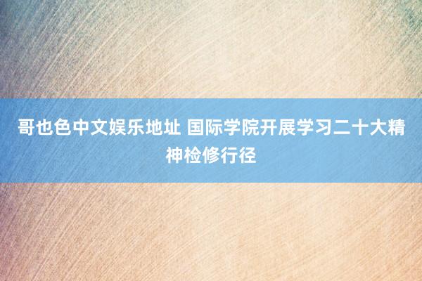 哥也色中文娱乐地址 国际学院开展学习二十大精神检修行径